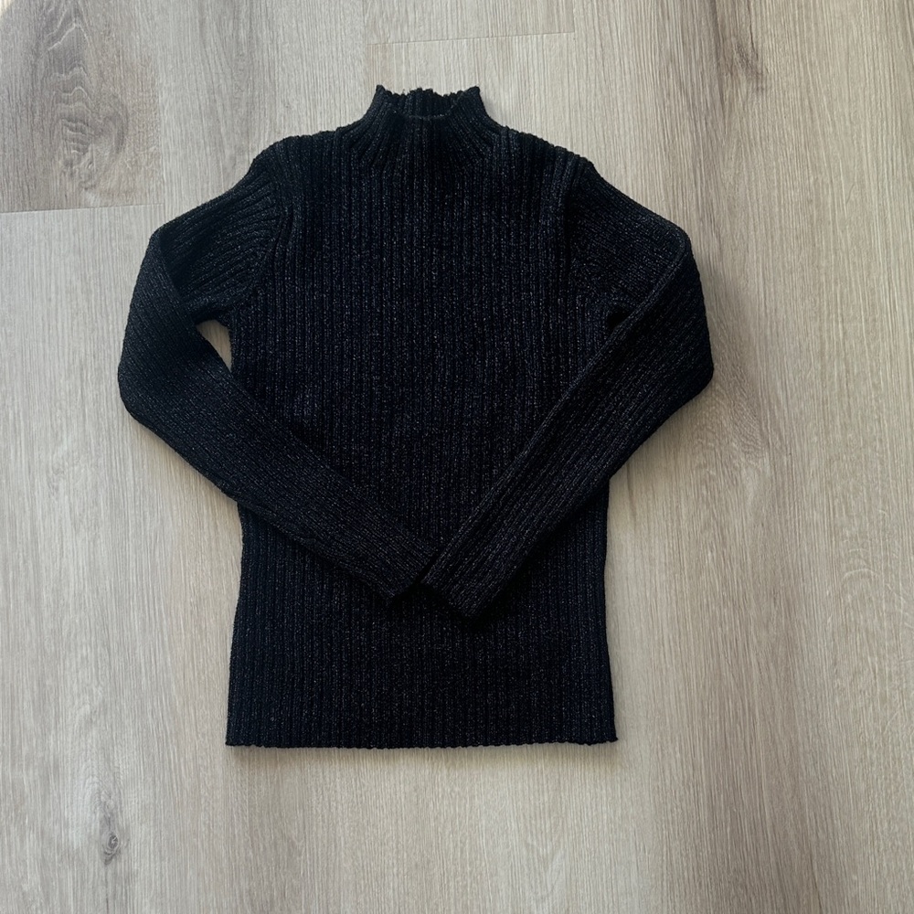 Sparkly Black Women's Turtleneck Sweater